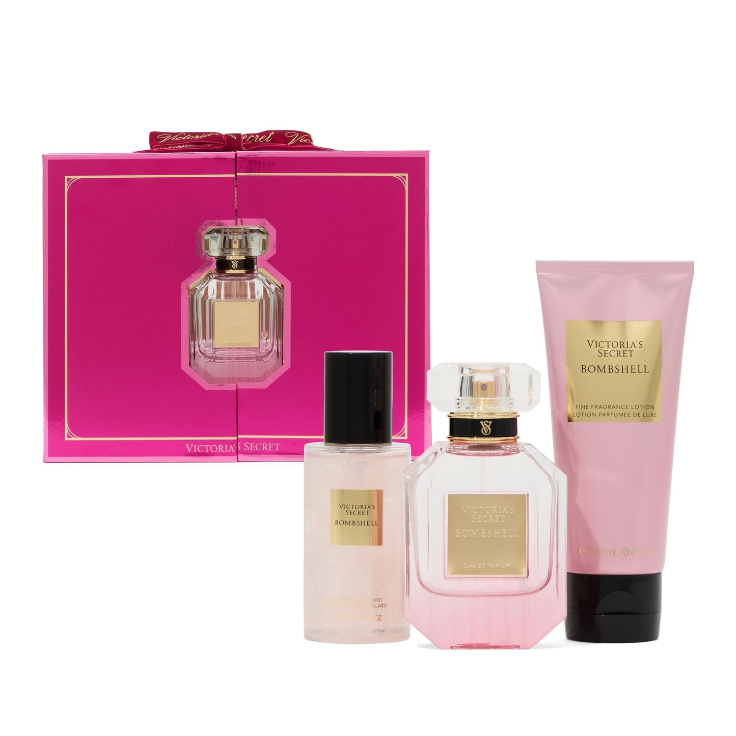 Victoria's Secret Bombshell 3 Piece Luxe Fragrance Gift Set: 1.7 oz. Eau de Parfum, Travel Lotion & Shimmer Mist Beauty & Personal Care Victoria's Secret