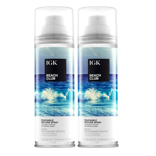 IGK BEACH CLUB Touchable Texture Spray | Hold + Volume + Lightweight | Vegan + Cruelty Free | 5.0 oz (Pack of 2) Beauty & Personal Care IGK
