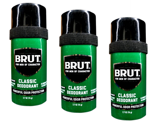 BRUT Classic Round Stick Deodorant 2.7 Ounces (Pack of 3) Beauty and Personal Care Brut
