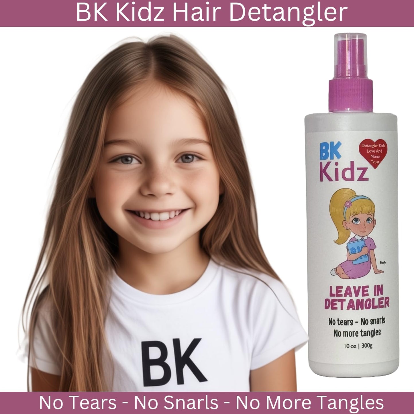 Hair Detangler Spray 10oz - Detangler Spray - No More Struggling With Tangles, White Beauty & Personal Care Bonsai Kids Hair Care