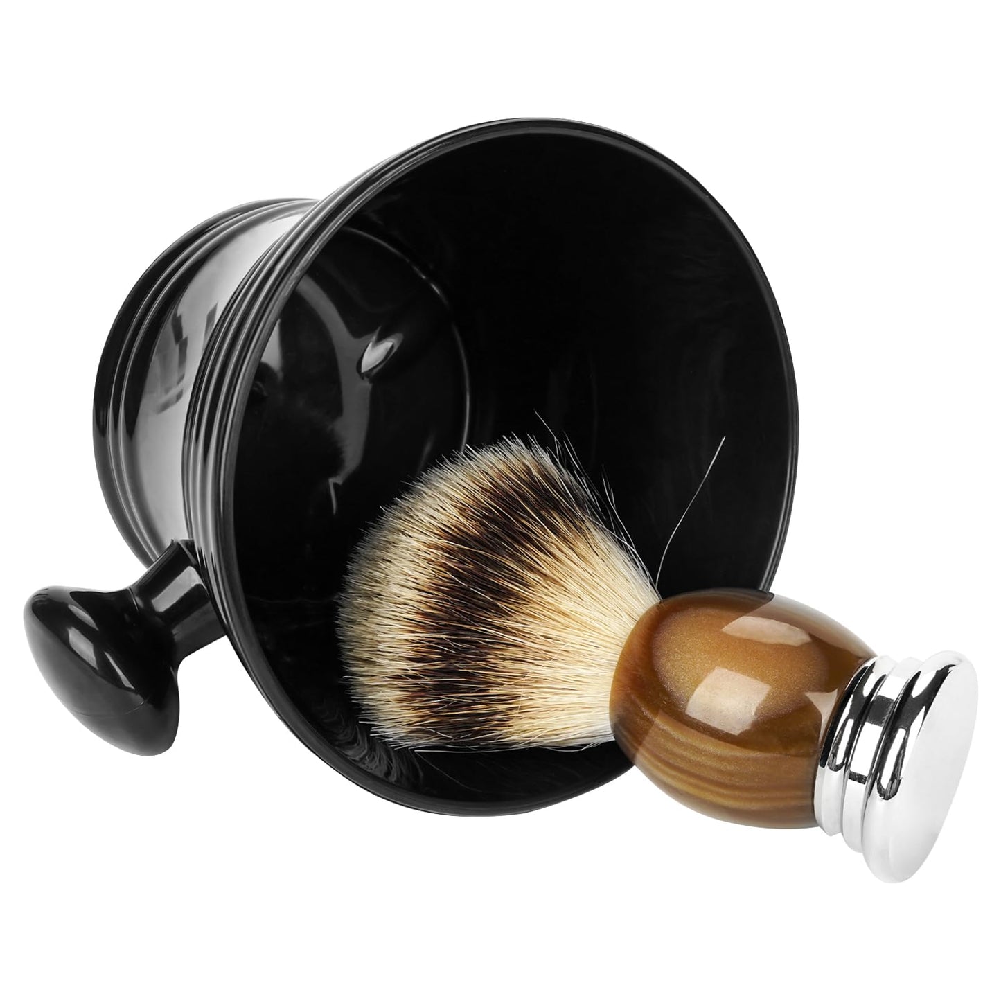 Linkidea Men Plastic Shaving Cup with Handle, Deep Size Textured Wet Shaving Cup, Traditional Wet Shaving Factory Shaving Mug (Black), RAC18-01 Beauty and Personal Care Linkidea