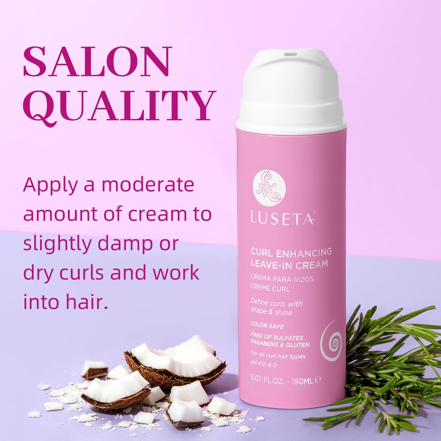 Luseta Curl Defining Cream Enhances Waves and Curls Hydrating and Moisturizing Leave in Cream for Curly Hair Frizz Control Add Shine Sulfate Free 5.07 Beauty & Personal Care L LUSETA