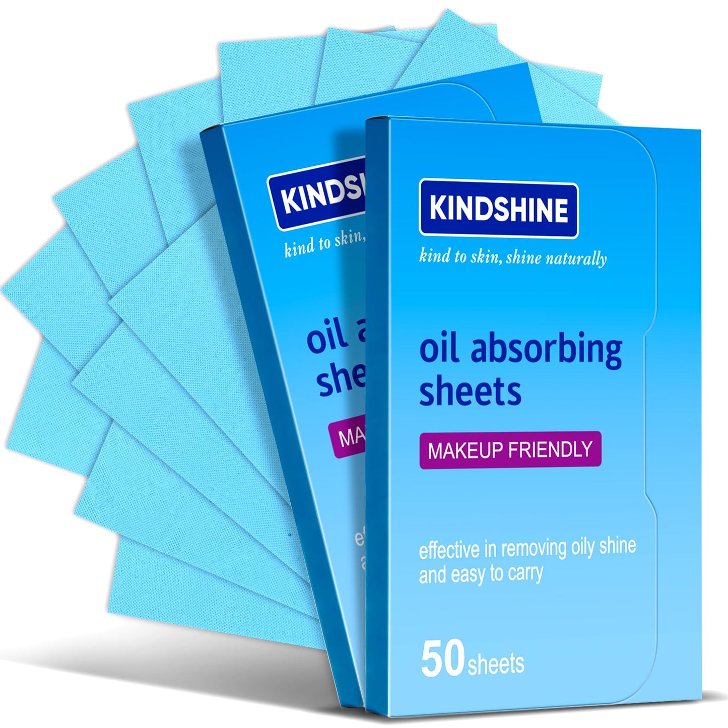 KINESHINE 100P High-Performance Oil Absorbing Sheets for Face - Makeup Friendly Blotting Papers for Oily Skin - Oil Blotting Sheets for Face, Portable Beauty and Personal Care kindshine