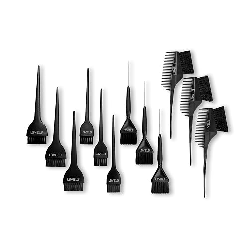Level 3 Hair Color Brush Set - 12-Piece Kit for Highlights, Balayage, and Full Coverage Applications Beauty & Personal Care L3