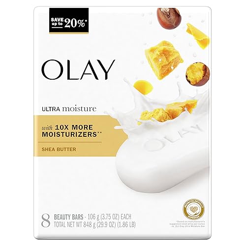 Olay Moisture Outlast Ultra Moisture Shea Butter Beauty Bar with Vitamin B3 Complex 3.75 oz, 8 count Beauty & Personal Care Olay