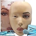 5D makeup Practice Face Board, Silicone Makeup Mannequin Face, Reusable Beginner Practice Eye Makeup Face, Eye Fake Silicone, Makeup Artist Full Face Beauty & Personal Care getpuchra