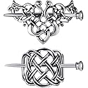 WILLBOND 2 Pieces Viking Celtic Hair Clips Hairpins Viking Silver Hairs Stick Celtic Knot Jewelry Hair Clips for Ladies or Women Beauty & Personal Care WILLBOND