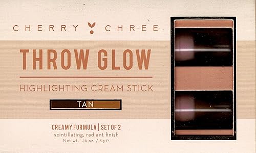 Cheery & Chree Throw Glow Highlighting Cream Stick (Tan) Creamy Formula (Set of 2 Pack) Beauty & Personal Care Cheery & Chree