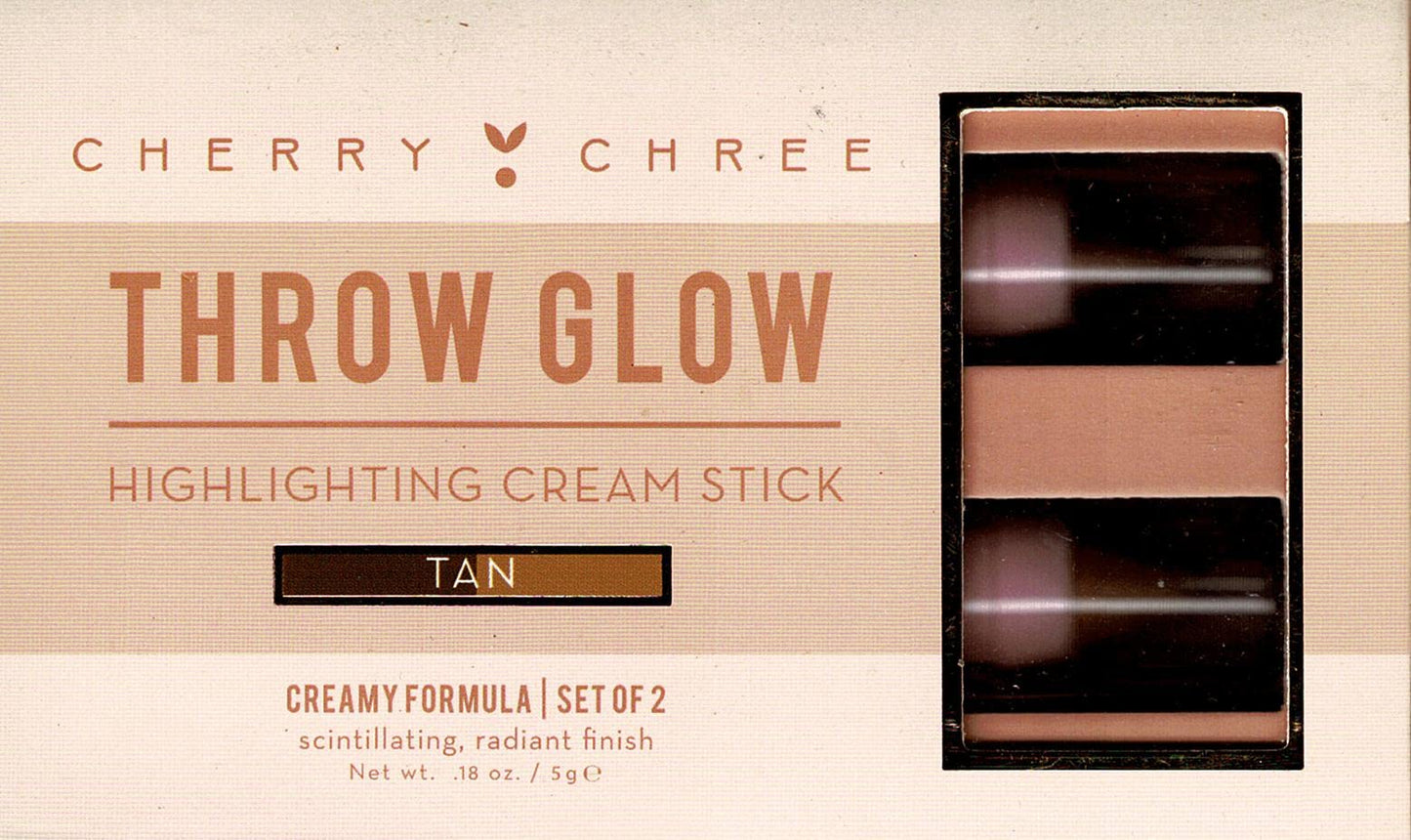 Cheery & Chree Throw Glow Highlighting Cream Stick (Tan) Creamy Formula (Set of 2 Pack) Beauty & Personal Care Cheery & Chree