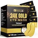 Taimand Under Eye Patches (30 Pairs), 24K Gold Under Eye Mask for Puffy Eyes, Dark Circles,Bags and Wrinkles with Collagen,Relieves Pressure Beauty & Personal Care Taimand