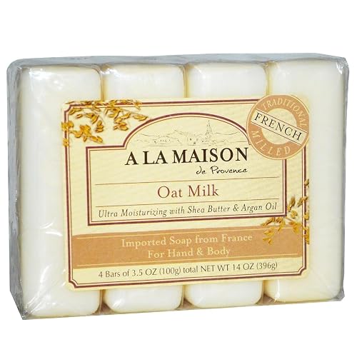 A LA MAISON Oat Milk Bar Soap - Triple French Milled Natural Moisturizing Hand Soap Bar (4 Bars of Soap, 3.5 oz) Beauty & Personal Care A LA MAISON