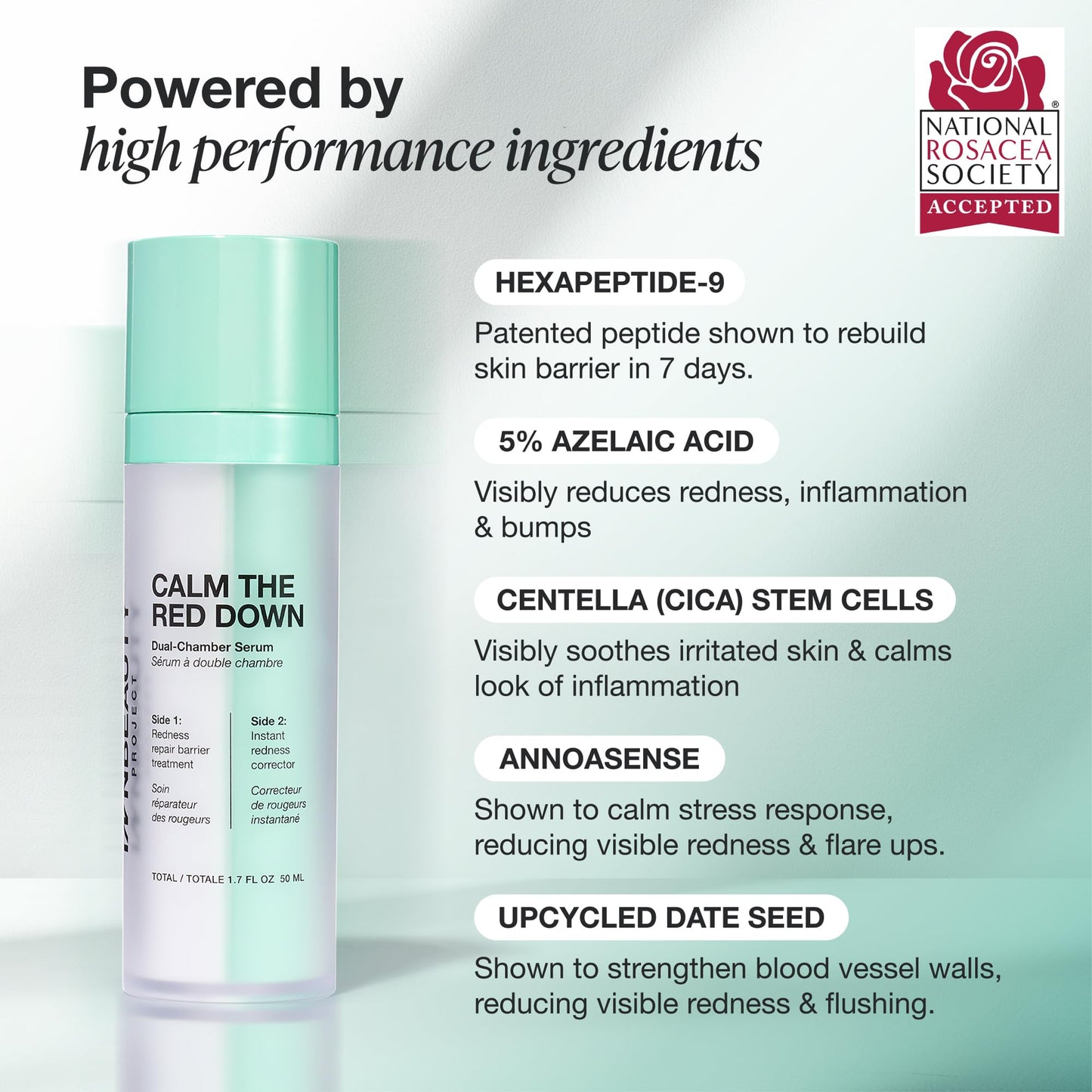 INNBEAUTY Project Calm The Red Down Dual Chamber Serum for Redness, Soothing & Skin Barrier Support, 1.7 OZ (50ml) Beauty & Personal Care Innbeauty Project