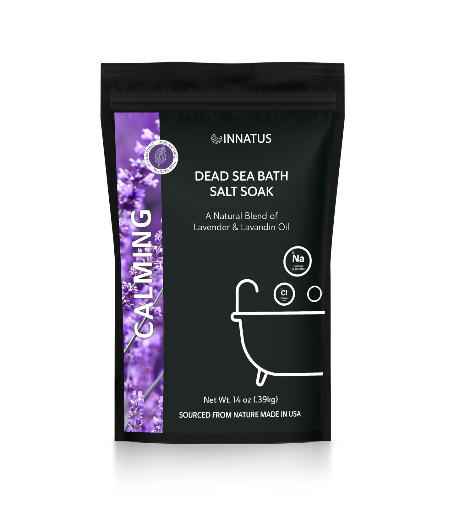 Dead Sea Soothing Bath Salt Soak with 21 Minerals - Relaxing, Detoxifying, and Nourishing for Skin - 14oz, Infused with Essential Oils - Rejuvenate Beauty and Personal Care INNATUS