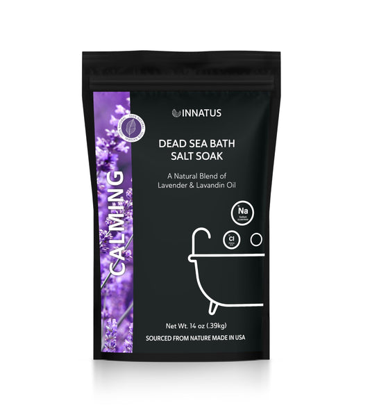 Dead Sea Soothing Bath Salt Soak with 21 Minerals - Relaxing, Detoxifying, and Nourishing for Skin - 14oz, Infused with Essential Oils - Rejuvenate Beauty and Personal Care INNATUS
