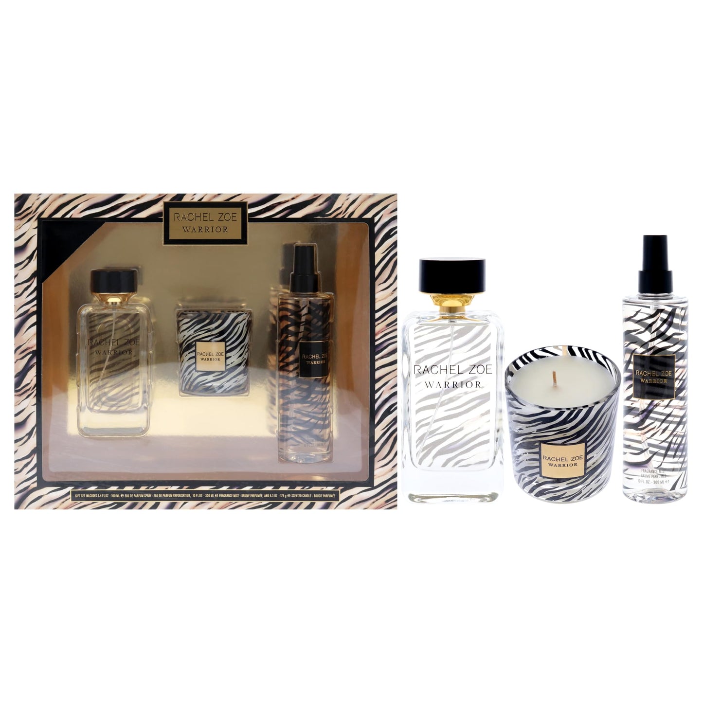 Rachel Zoe Warrior for Women - 3 Pc 3.4oz EDP Spray, 10oz Fragrance Mist, 6.3oz Candle Beauty & Personal Care Rachel Zoe