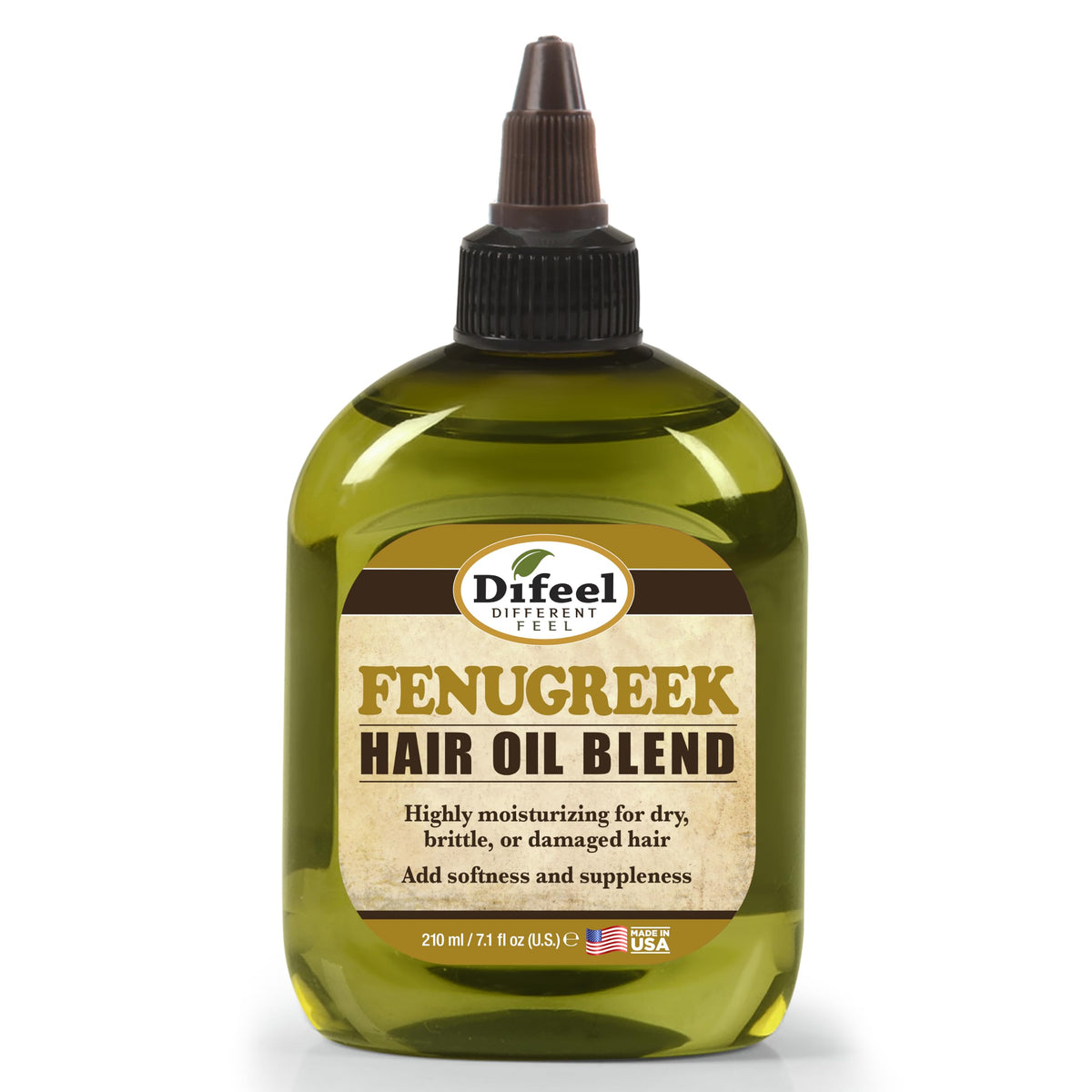 Difeel Fenugreek Hair Oil Blend 7.1 Ounce - Pre or Post Shampoo Treatment for All Hair Types