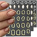 Dornail 6 Sheets 5D Crystal Soft Glue Embossed Nail Stickers Irregular Geometric Frames Nail Decals Hearts Waterdrop Nail Art Stickers Self Adhesive Beauty & Personal Care Dornail