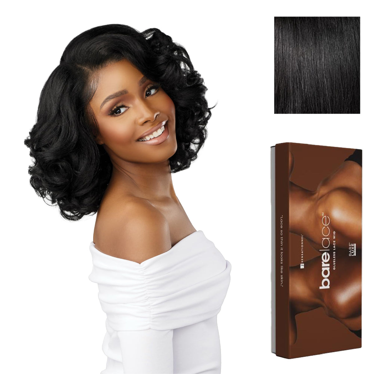 Sensationnel Bare Lace 13x6 Wig-Unit 19, 1 JETBLACK