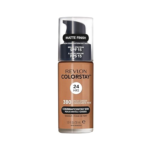 Revlon Liquid Foundation, ColorStay Face Makeup for Combination & Oily Skin, SPF 15, Medium-Full Coverage with Matte Finish, 380 Rich Ginger, 1 fl oz Beauty & Personal Care REVLON
