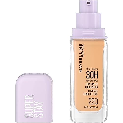 Maybelline Super Stay Lumi-Matte Foundation, Lightweight and Buildable Full Coverage Foundation Makeup For Up To 30HR Wear, 220, 1 Count Beauty & Personal Care MAYBELLINE