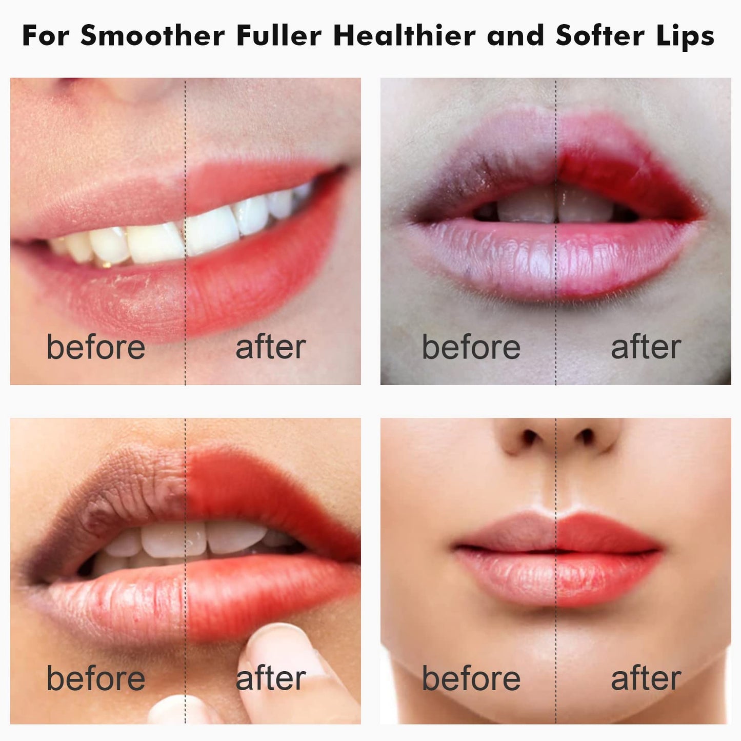 Silicone Lip Scrub Brush - Double-Sided Exfoliating Tool for Dark and Chapped Lips, Cleaner for Smoother and Fuller Appearance?4PC? Beauty & Personal Care KSK