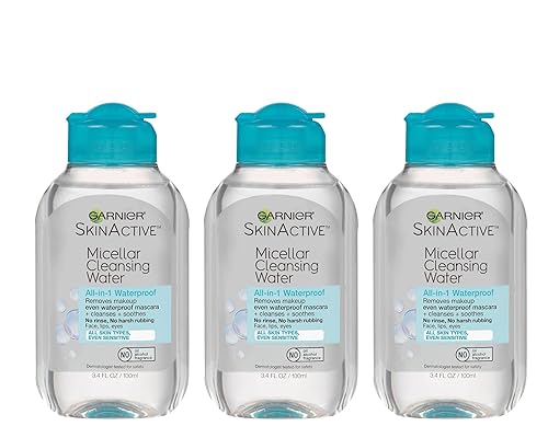 Garnier SkinActive Micellar Cleansing Water, All-in-1 Waterproof Makeup Remover and Facial Cleanser, 3.4 fl oz, 3 Pack Beauty & Personal Care Garnier