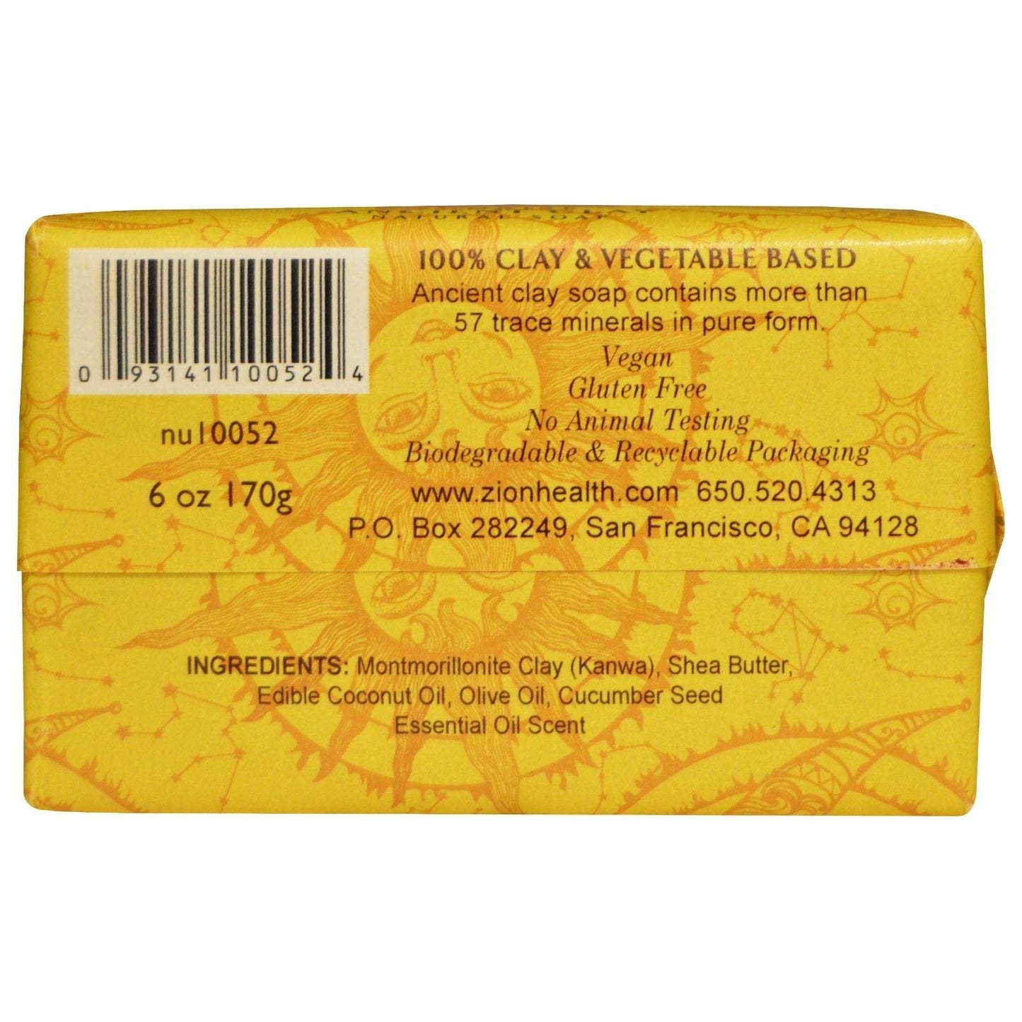 Zion Health Sunrise Cloud Ancient Clay Organic Soap 6oz Beauty & Personal Care Zion Health