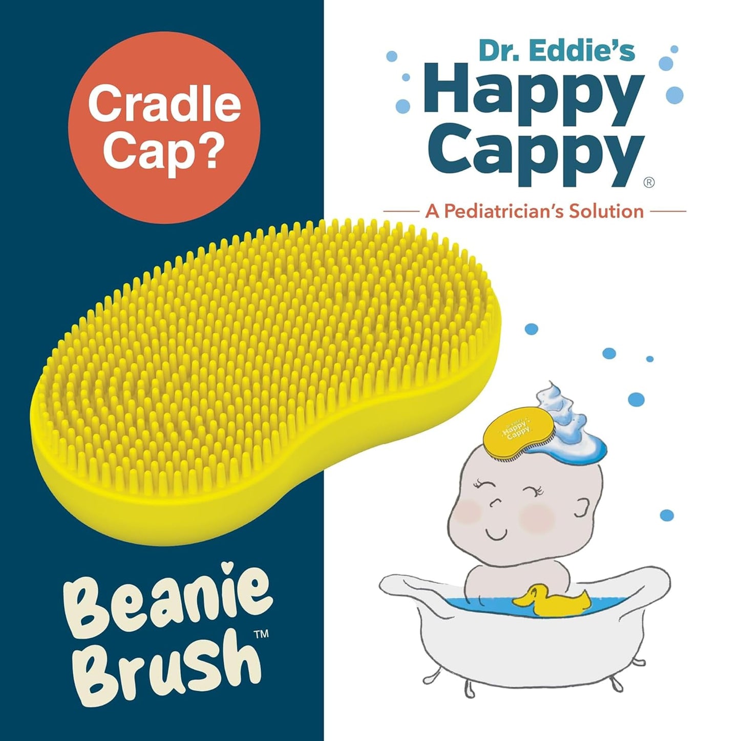 Happy Cappy Beanie Brush - Cradle Cap Brush for Babies, Dry Skin Care, Gentle Exfoliating Baby Scalp Scrubber for Bathing, Helps Dandruff and Flakes Beauty and Personal Care Happy Cappy