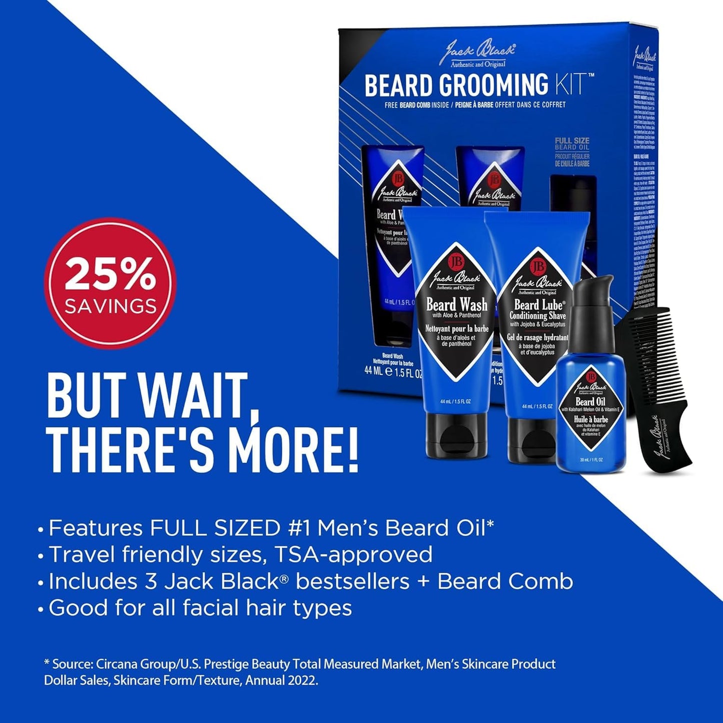 Jack Black Beard Grooming Kit - Travel Size Mens Beard Kit Gift Set Beauty & Personal Care Jack Black