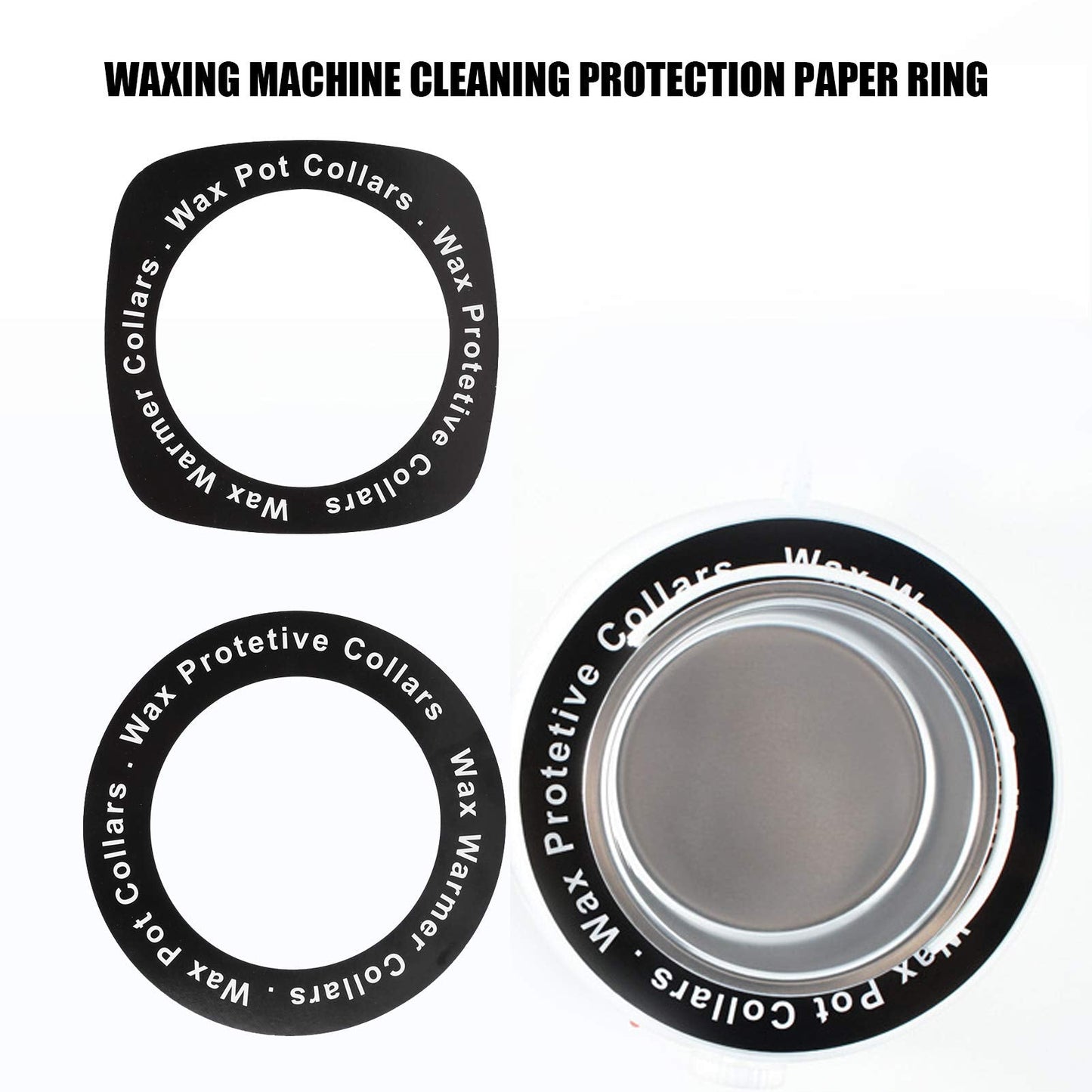 100pcs Wax Collars for Wax Pot, Disposable Wax Warmer Liners, 50pcs Round+50pcs Quadrate Wax Warmer Collars Compatible with Most Wax Heaters Beauty and Personal Care ZJchao