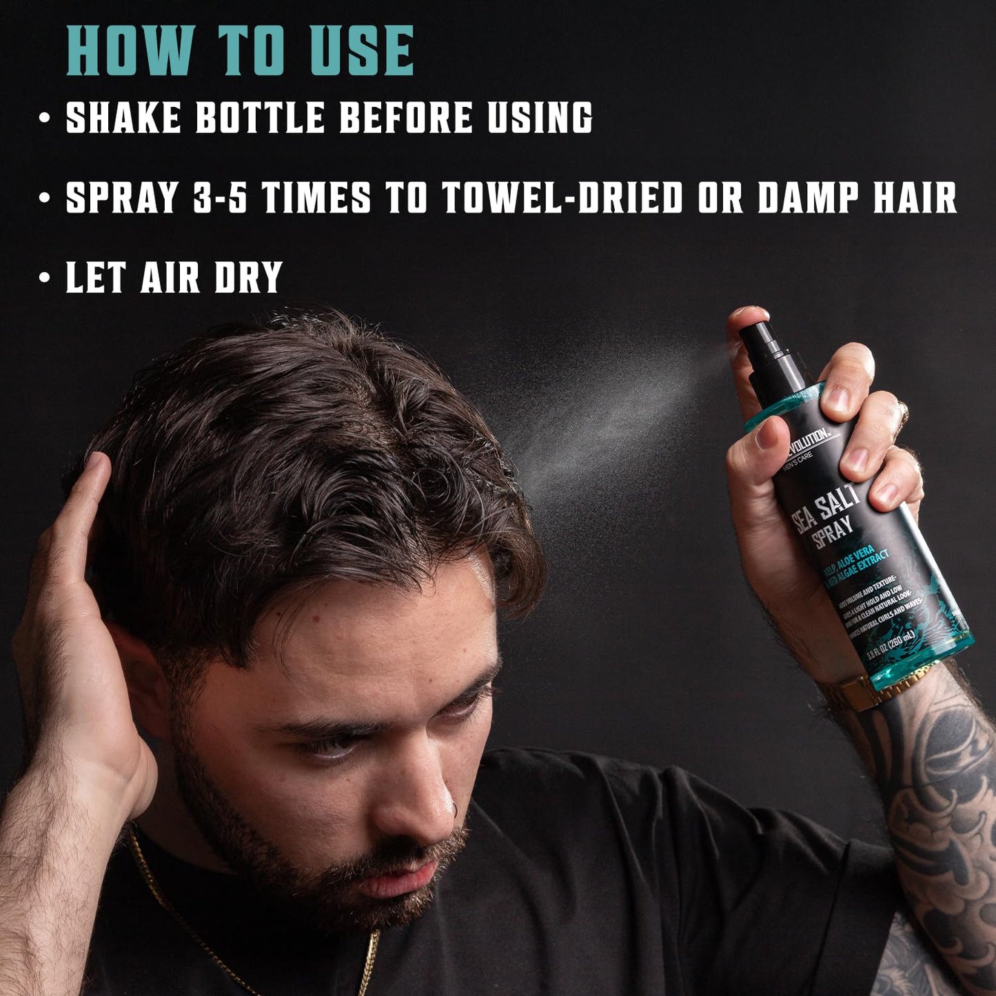 Viking Revolution Sea Salt Spray for Men - Hair Texturizing Spray with Kelp, Aloe Vera and Red Algae Extract - Surf Sprays to Add Volume and Texture Beauty & Personal Care Viking Revolution