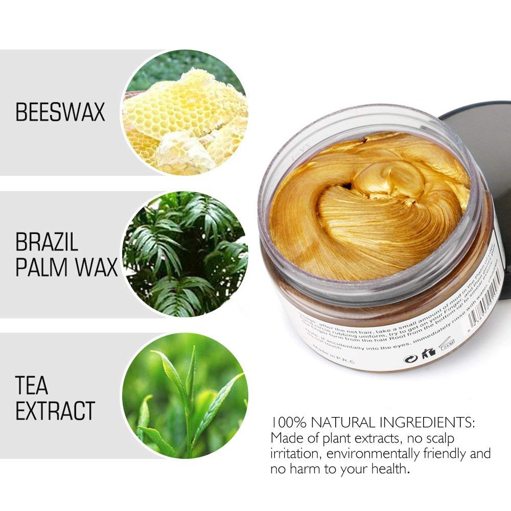 Hair Coloring Wax, Gold Disposable Instant Matte Hairstyle Mud Cream Hair Pomades for Kids Men Women to Cosplay Nightclub Masquerade Transformation Beauty & Personal Care BeeShine