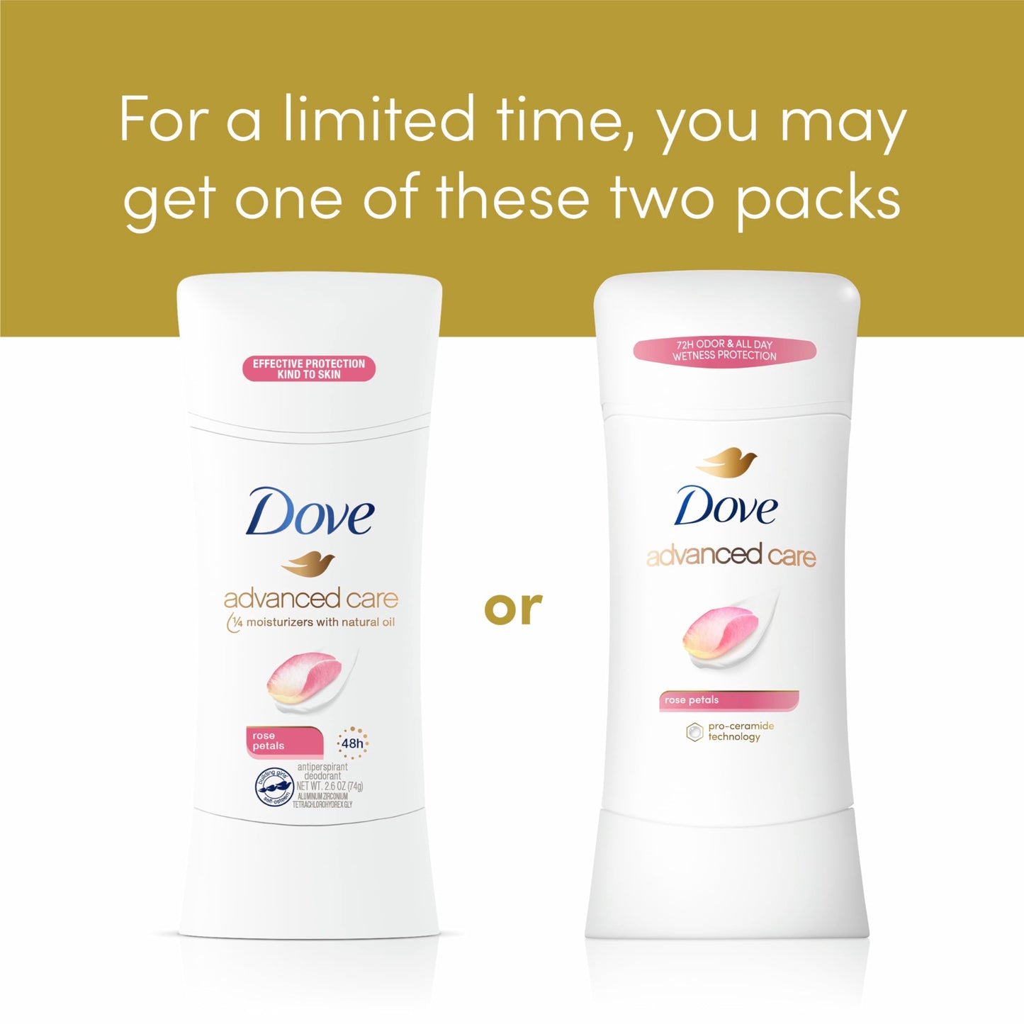 Dove Advanced Care Antiperspirant Deodorant Stick Rose Petals 4 Count for after shave care for underarms 72 hour odor control with all-day sweat Beauty and Personal Care Dove