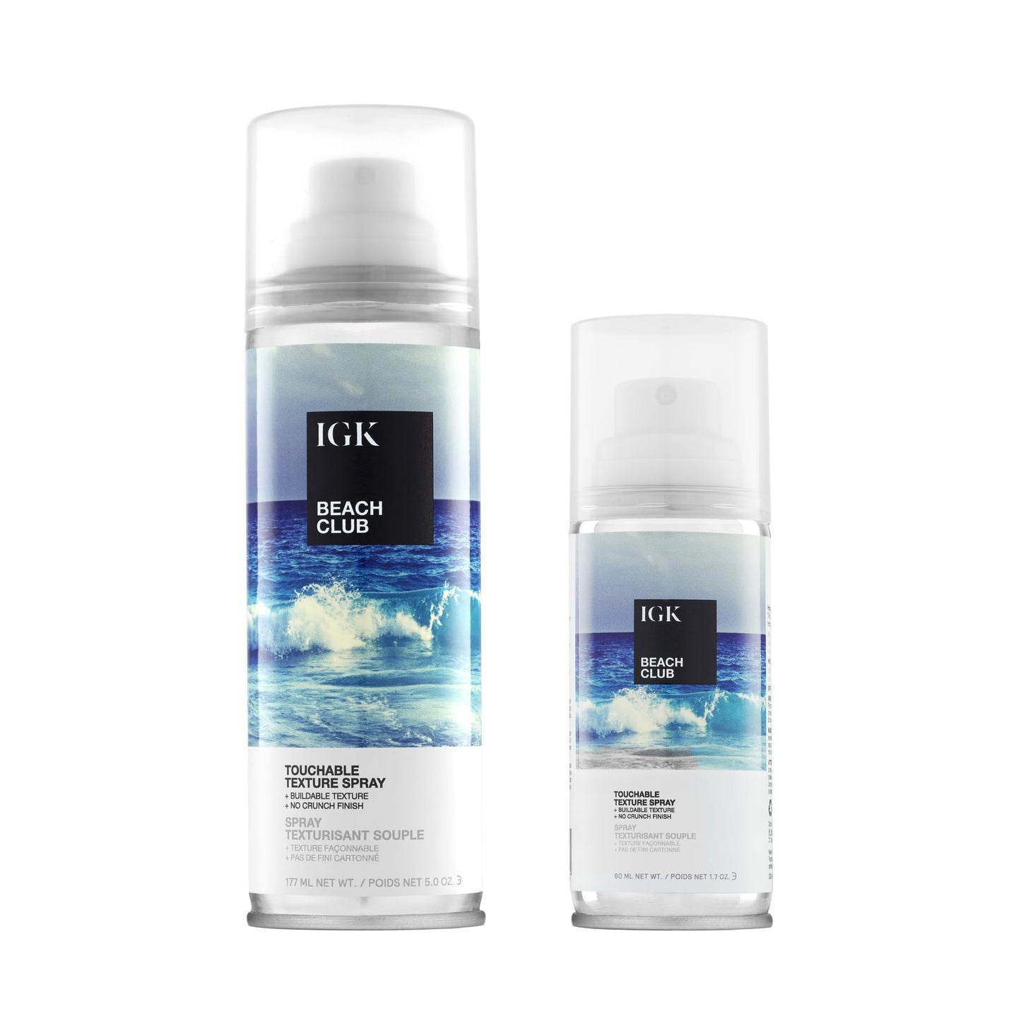 IGK BEACH CLUB Touchable Texture Spray Travel Bundle | Hold + Volume + Lightweight | Vegan + Cruelty Free | (5 Oz + 1.7 Oz) Beauty & Personal Care IGK