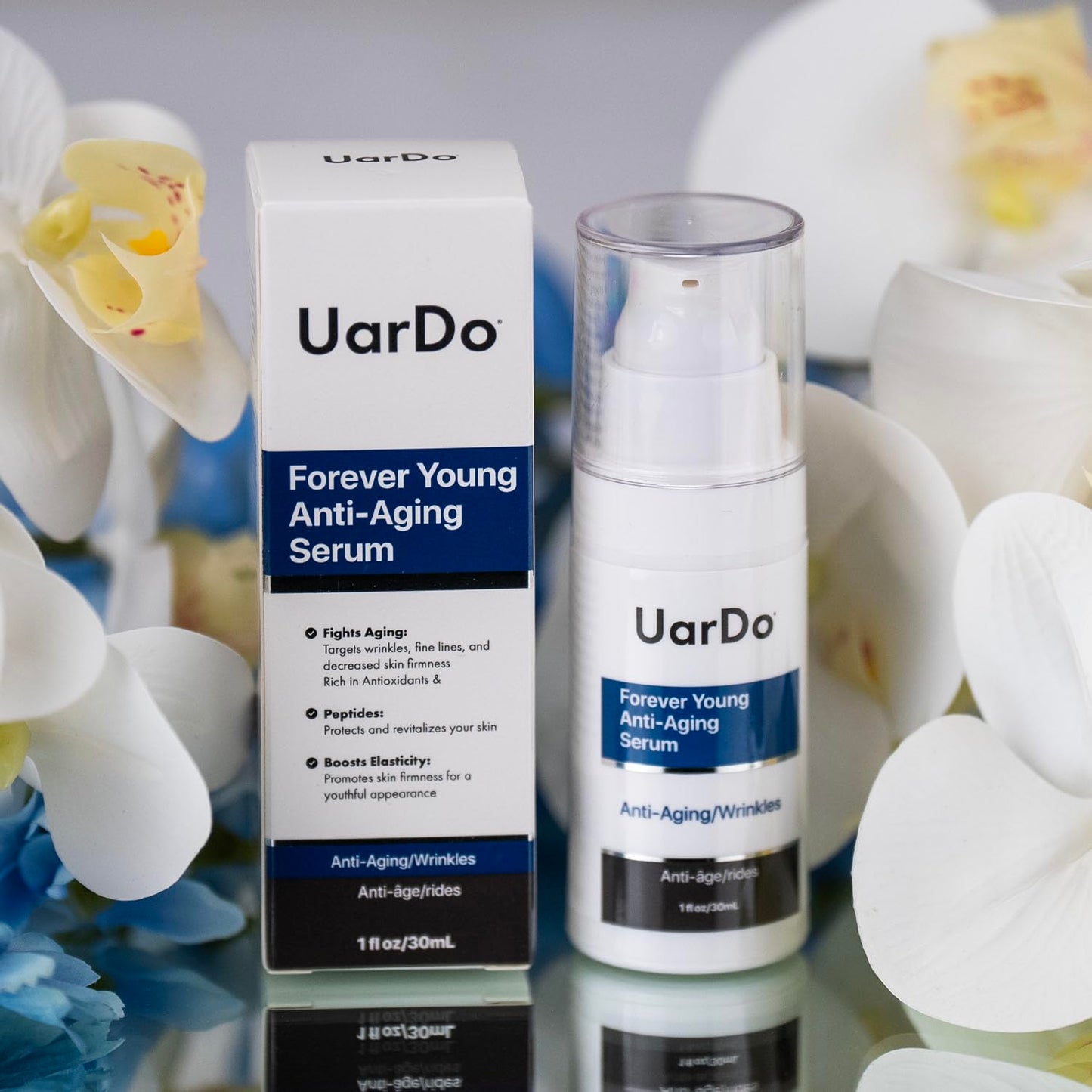 Uardo Forever Young Anti-Aging Serum 1 Fl Oz / 30 ml - usn103 | For Wrinkles, Fine Lines | Increases Skin Firmness | With Antioxidants & Peptides | Beauty & Personal Care Uardo
