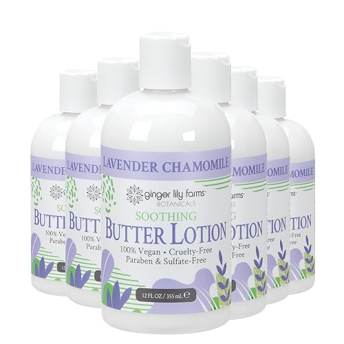 Ginger Lily Farms Botanicals Soothing Butter Lotion for Dry Skin, 100% Vegan & Cruelty-Free, Lavender Chamomile Scent, 12 Fl Oz (Pack of 6) Beauty & Personal Care Ginger Lily Farms