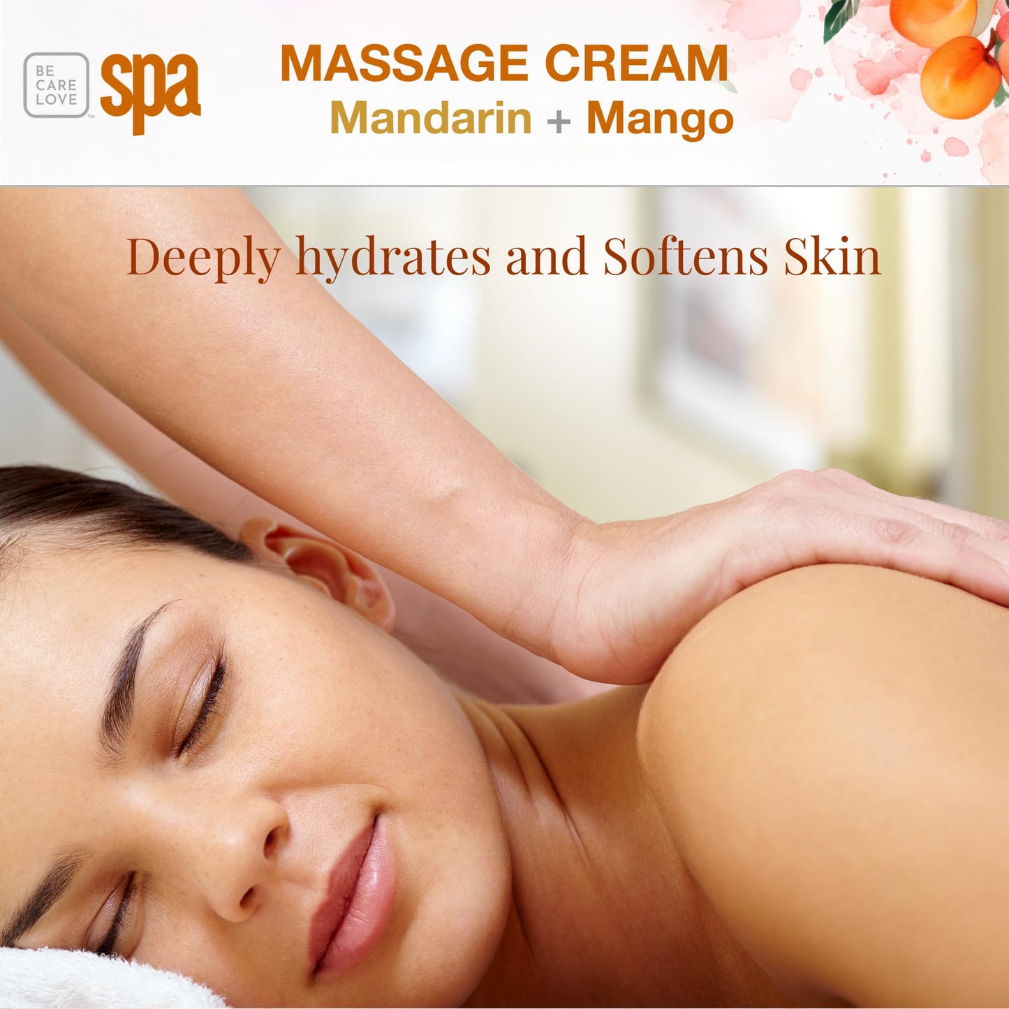 BCL SPA Massage Cream organic Mandarin + Mango body lotion with shea butter, aloe vera, peppermint, argan and jojoba oils, body cream to invigorate Beauty & Personal Care BCL SPA