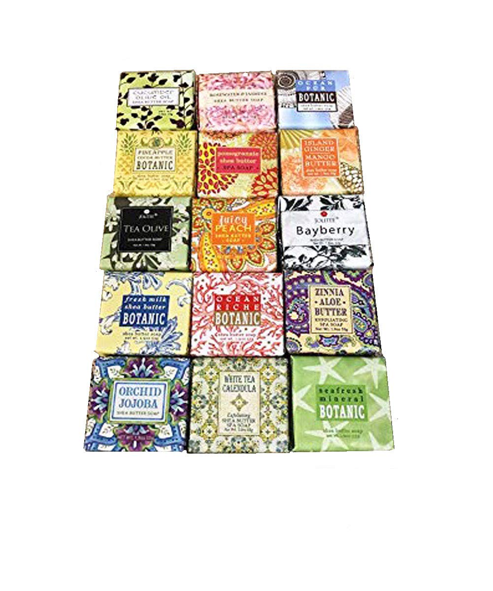 Jolitee French Milled Soap Set: 15 Botanical Scents, Essential Oils & Shea Butter, Natural Extracts, 15-Pack Mini Soaps Beauty & Personal Care Jolitee