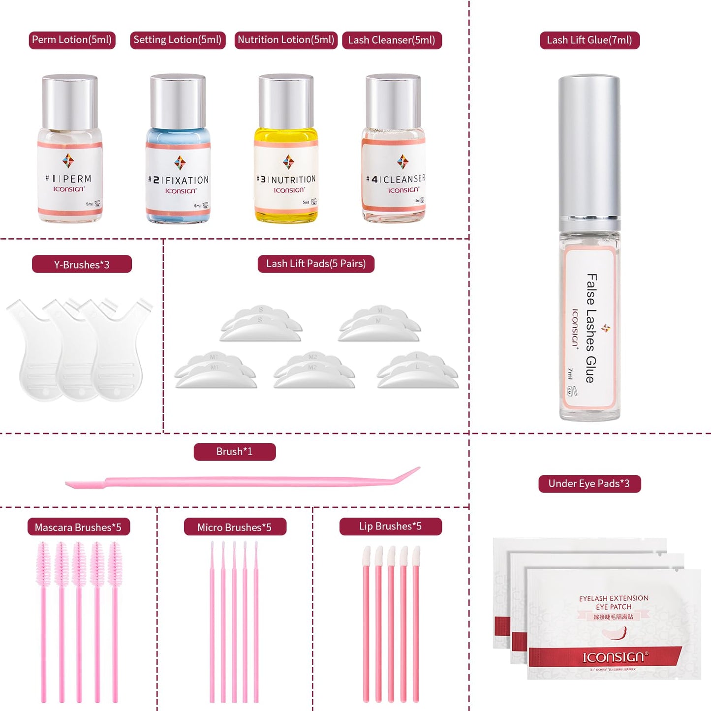 Lash Lift Kit, Professional Semi-Permanent Curling Eyelash Perm Kit Includes Eye Shields, Pads and Accessories Suitable for Salon & Home Use(Version Beauty & Personal Care ICONSIGN