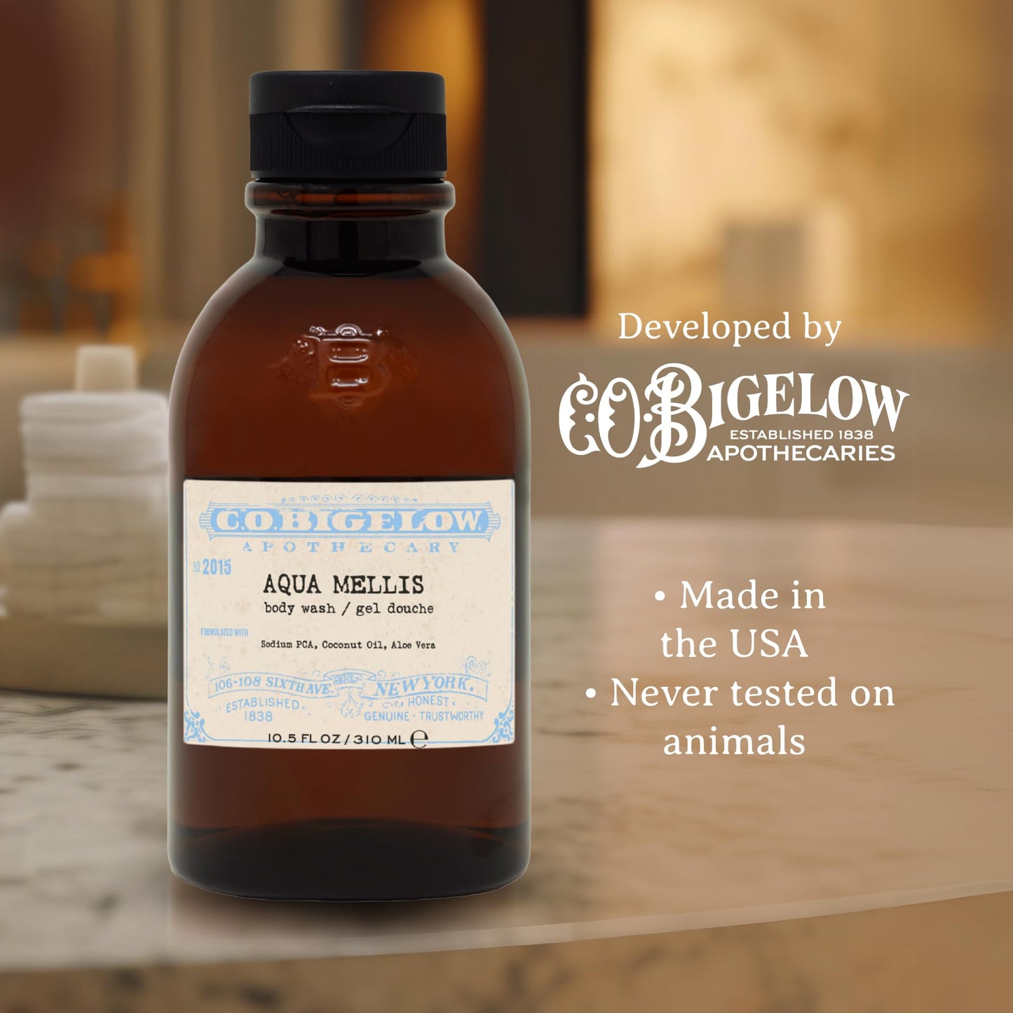 C.O. Bigelow Aqua Mellis Body Wash, Iconic Collection Moisturizing Body Wash with Coconut Oil & Aloe Vera, 10.5 Fl Oz Beauty & Personal Care C. O. Bigelow