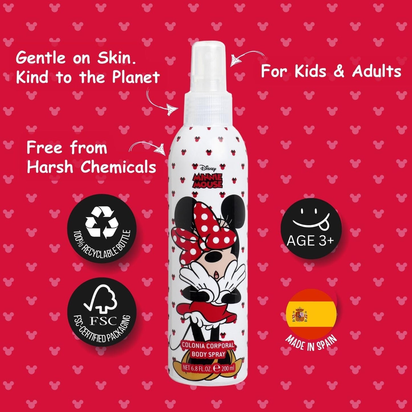 Disney Minnie Mouse Body Spray for Girls by Air Val International, Multi, 6.8 Ounce Beauty & Personal Care AIR-VAL INTERNATIONAL