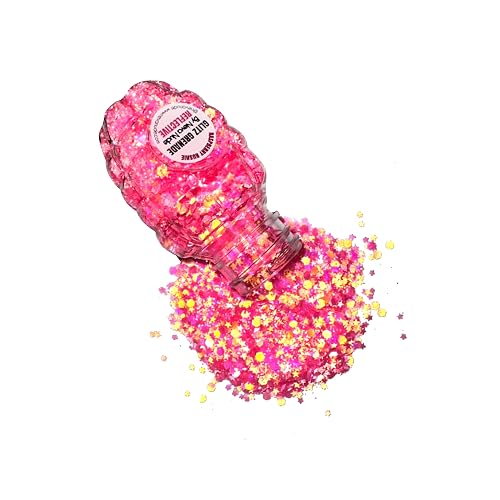 Neva Nude Face and Body Glitter Keychain - Holographic Chunky Loose Glitter for Festivals, Raves, and More | Cosmetic Grade | Super Sparkly (Raspberry Beauty & Personal Care Neva Nude