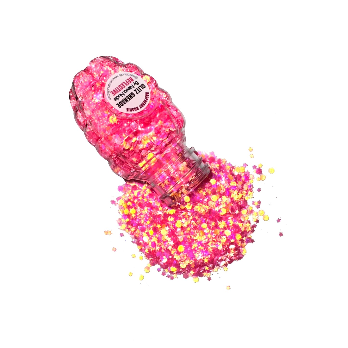 Neva Nude Face and Body Glitter Keychain - Holographic Chunky Loose Glitter for Festivals, Raves, and More | Cosmetic Grade | Super Sparkly (Raspberry Beauty & Personal Care Neva Nude