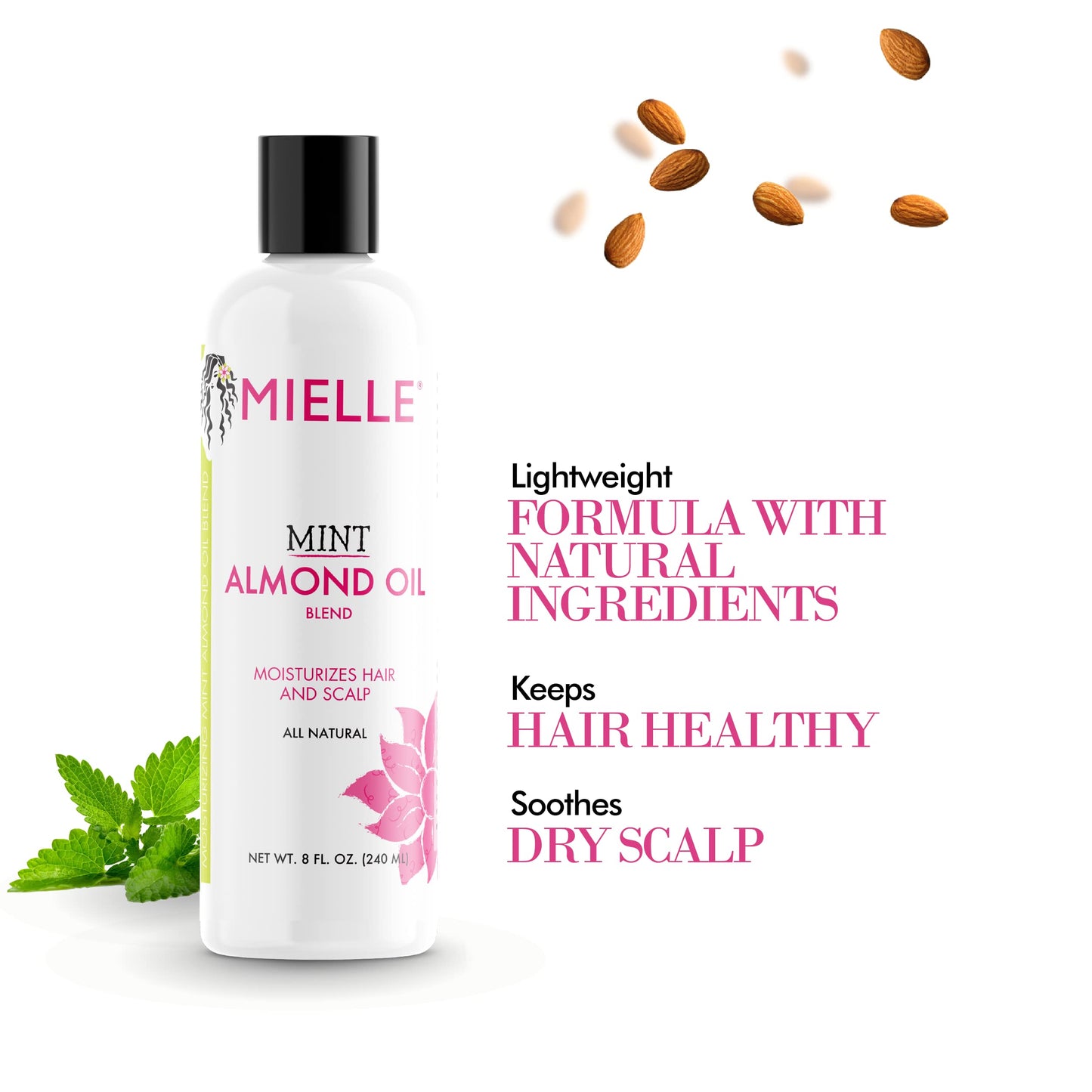Mielle Organics Mint Almond Oil - Lightweight Dry Scalp Oil to Lock in Moisture and Help Encourage Longer, Healthier Hair - Suitable for All Hair Beauty & Personal Care Mielle Organics