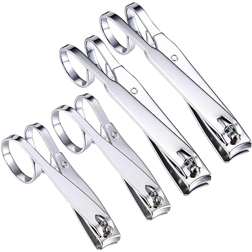 Mudder 4 Pack EZ Grip Nail Clipper Set Sharp Stainless Steel Fingernail and Toenail Clipper Cutters Trimmer Long Handle Travel Nail Kit for Men Beauty & Personal Care Mudder