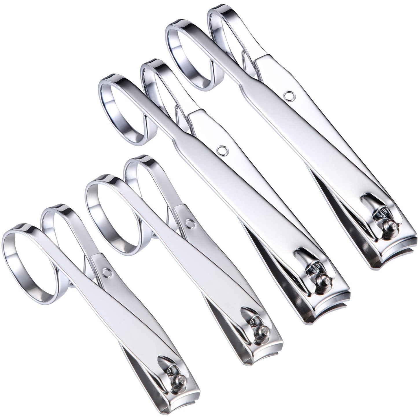 Mudder 4 Pack EZ Grip Nail Clipper Set Sharp Stainless Steel Fingernail and Toenail Clipper Cutters Trimmer Long Handle Travel Nail Kit for Men Beauty & Personal Care Mudder