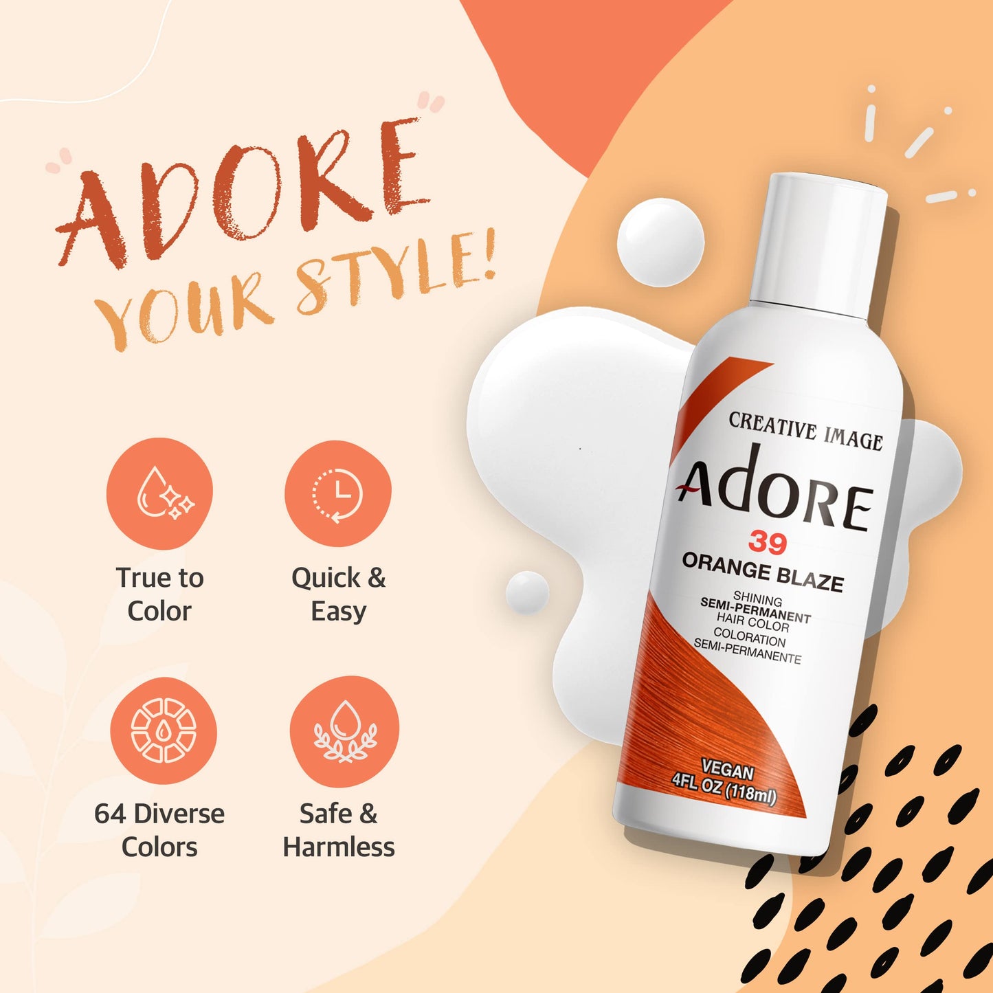 Adore Semi Permanent Hair Color - Vegan and Cruelty-Free Hair Dye - 4 Fl Oz - 165 Clover (Pack of 3) Beauty & Personal Care Adore