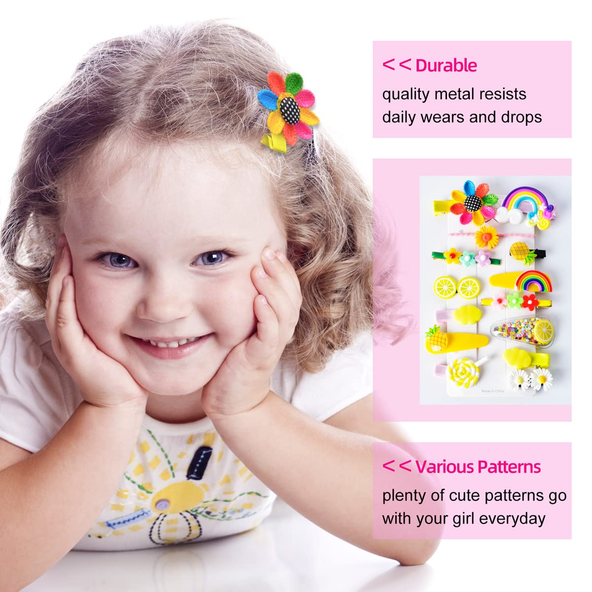 42 Pieces Baby Hair Clips, Hair Pin, Barrettes for Girls, Toddler Girls Hair Accessories, Kids Hair Clips for Styling, Flower Rainbow Candy Fruits Beauty & Personal Care SKYNEO