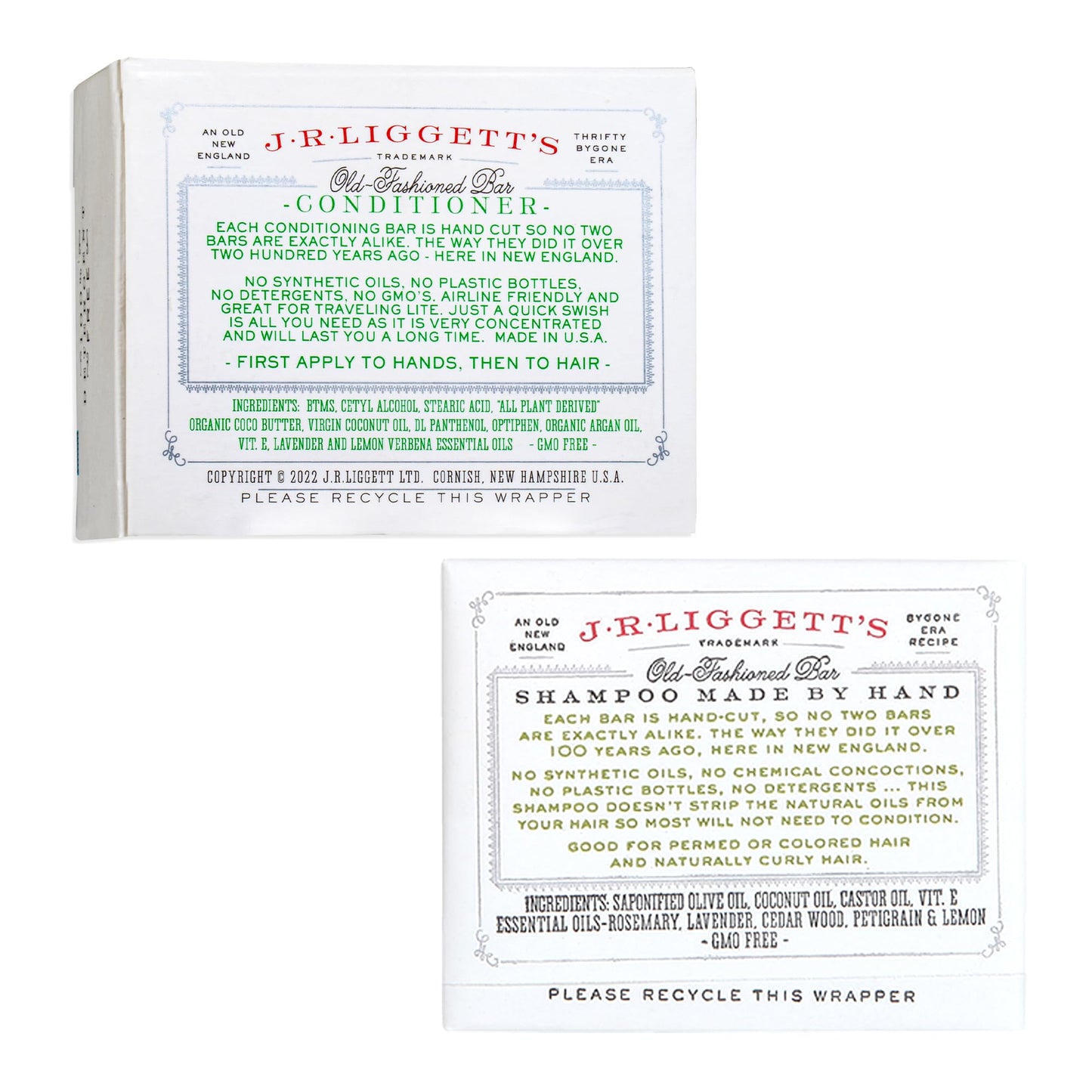 J.R.LIGGETT'S Herbal Formula Shampoo Bar and Conditioner Bar 2-Pack, All-Natural, Plant-Based Solid Hair Care Set, Sulfate-Free, 3.5 oz Shampoo / 1.75 Beauty & Personal Care J·R·LIGGETT'S