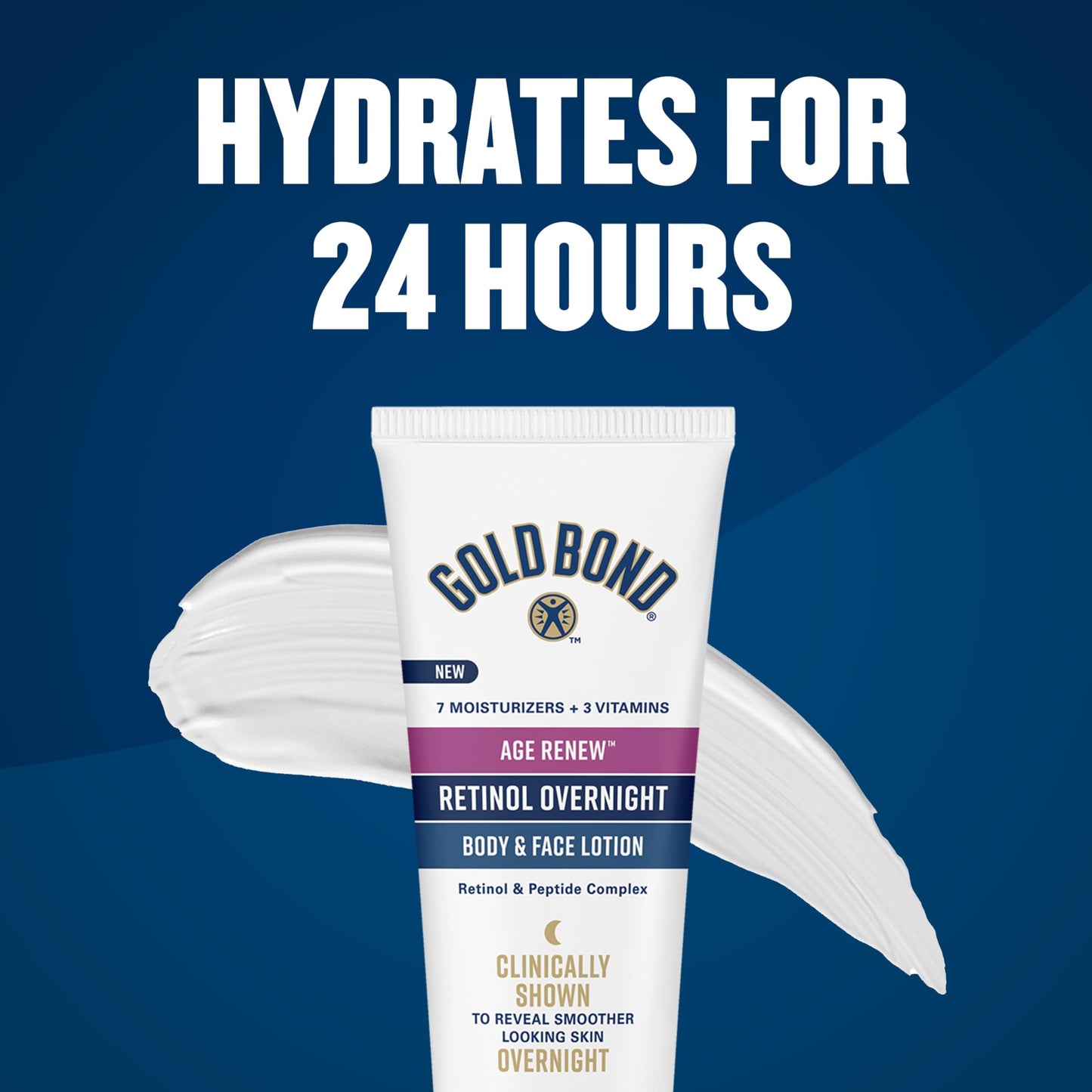 Gold Bond Age Renew Retinol Overnight Body & Face Lotion, With Retinol & Peptide Complex, for Dry Skin, 7 oz. Beauty & Personal Care Gold Bond